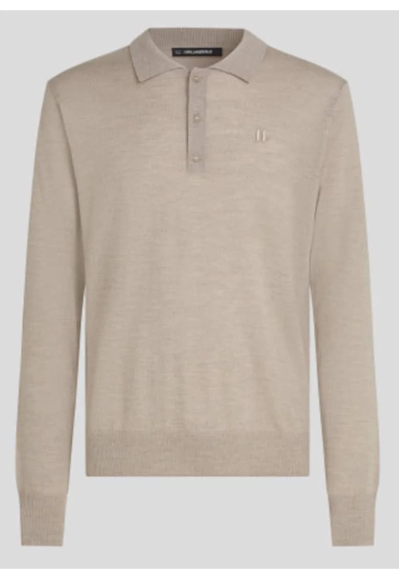 Pulover polo tricotat fin din lana