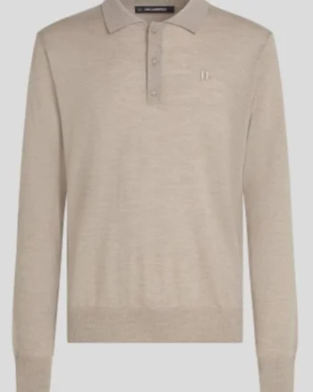 Pulover polo tricotat fin din lana