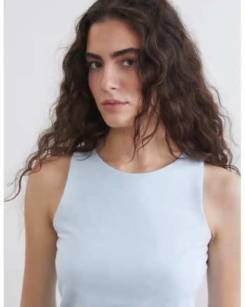 Top extra slim fit, Albastru glaciar