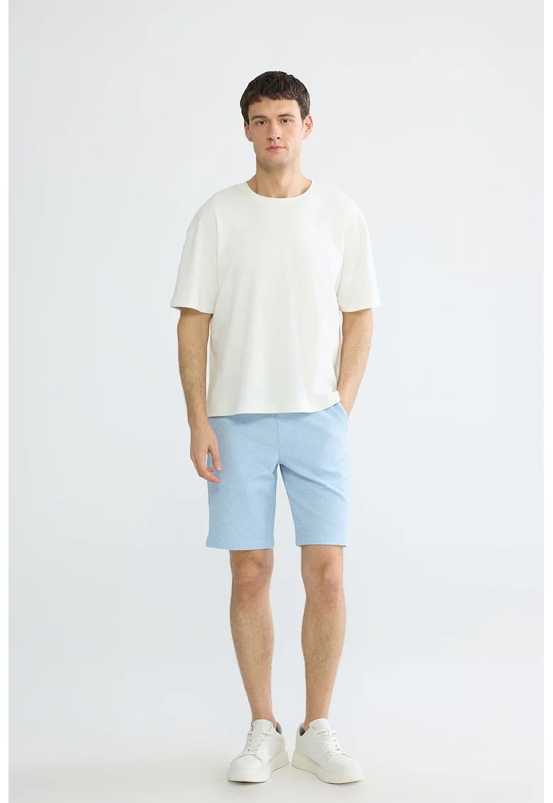 Pantaloni scurti cu buzunare oblice, Albastru azur