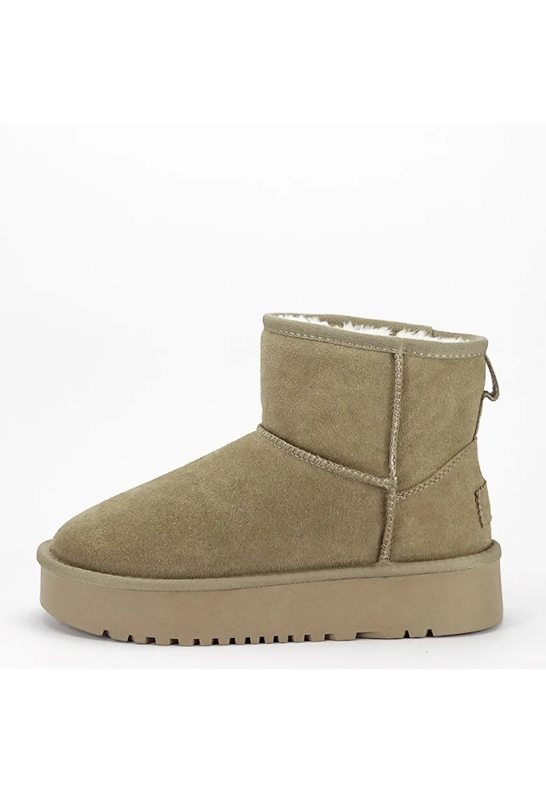 Ghete bej din piele naturala NN605 117 16098, Bej