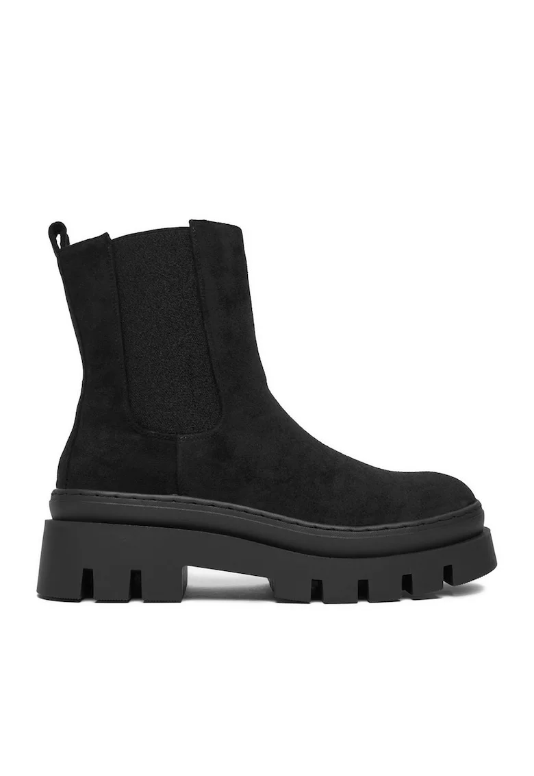 Botine dama HX21069-1A,  Textil, Negru