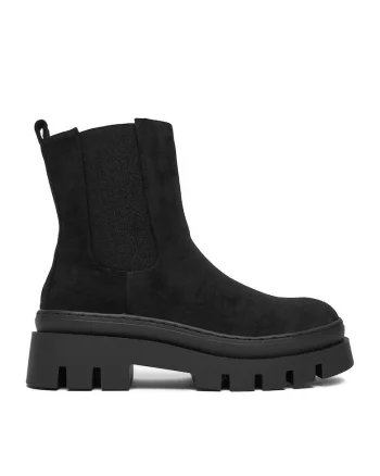 Botine dama HX21069-1A,  Textil, Negru