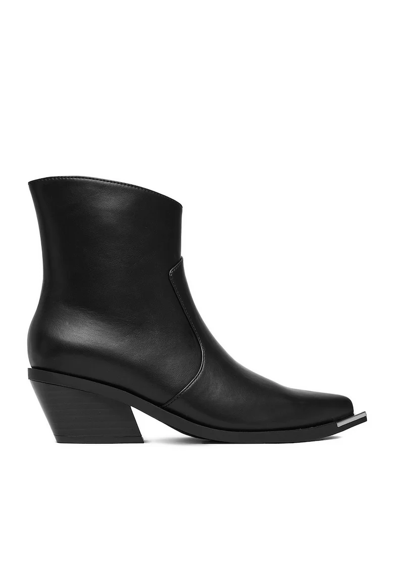 Botine dama,  negru, sintetic, CEO-R25AW00805