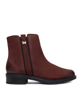 Botine dama  din piele naturala, Visiniu
