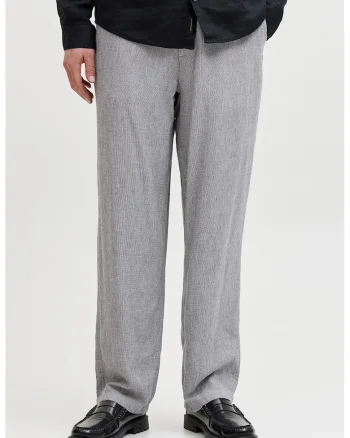 Pantaloni chino din amestec de in cu croiala relaxed-fit, Albastru deschis