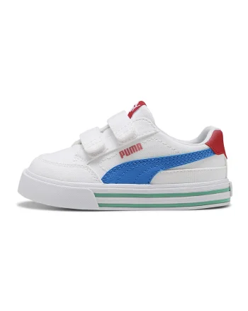 Pantofi sport Court Classic cu velcro, Alb/Albastru deschis