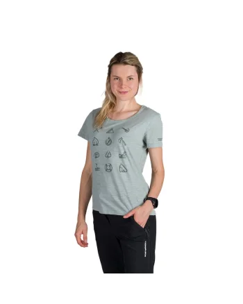 Tricou tehnic outdoor bumbac organic femei Candice, Verde aquamarin