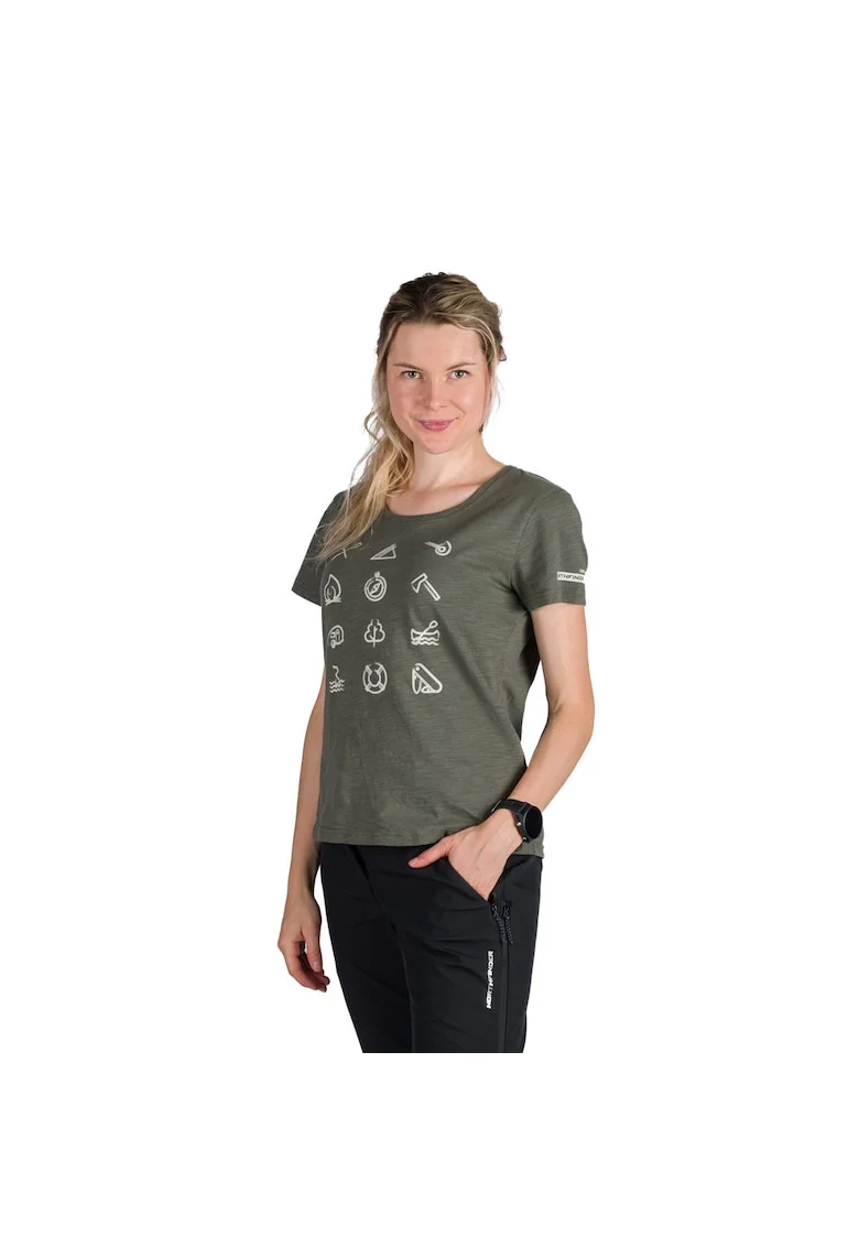 Tricou tehnic outdoor bumbac organic femei Candice, Verde