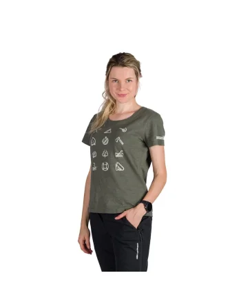 Tricou tehnic outdoor bumbac organic femei Candice, Verde