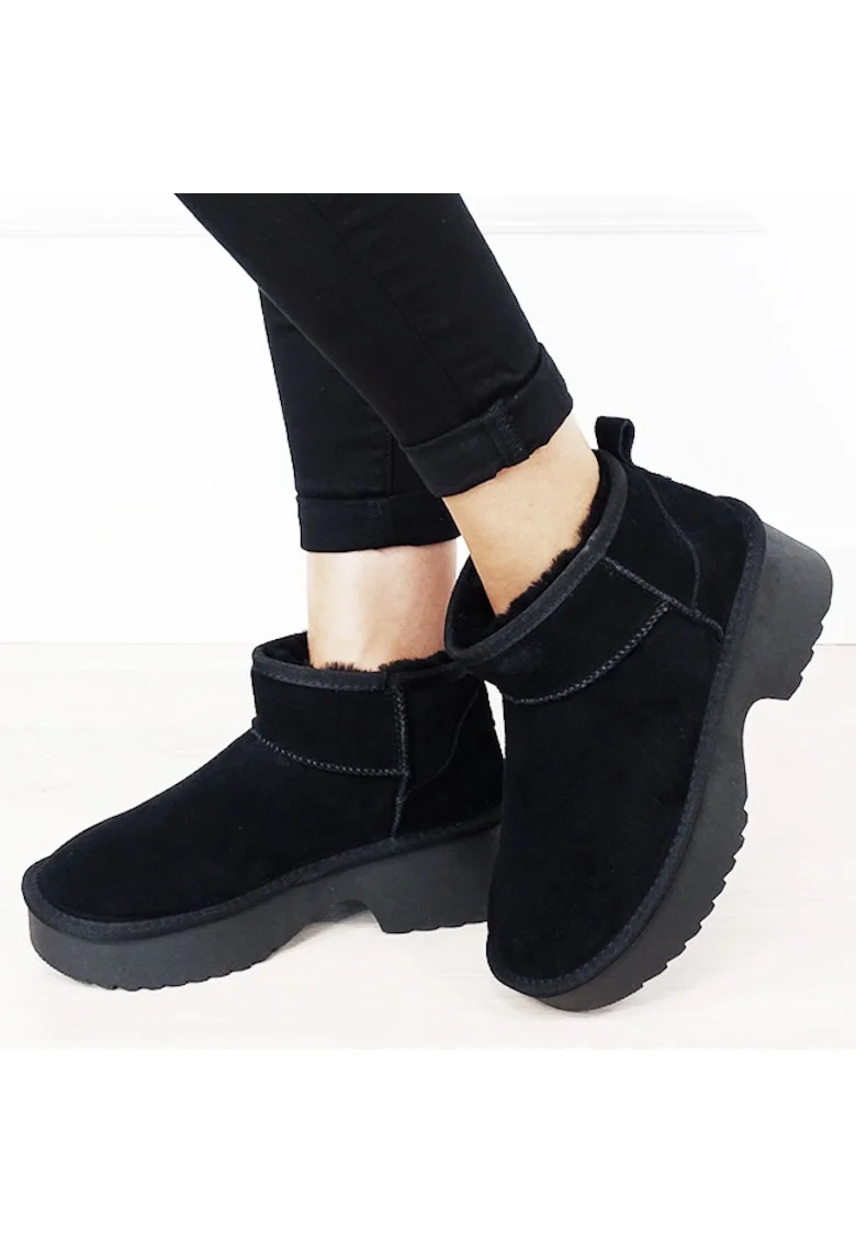 Ghete negre din piele naturala W5878 114 18261, Kaki