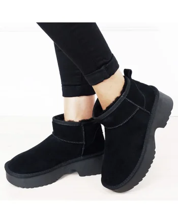 Ghete negre din piele naturala W5878 114 18261, Kaki