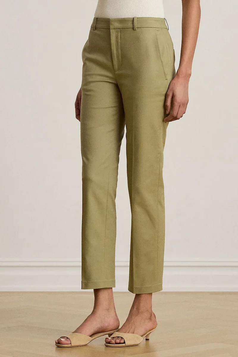 Lauren Ralph Lauren pantaloni slim fit pentru femei din bumbac cu elastan