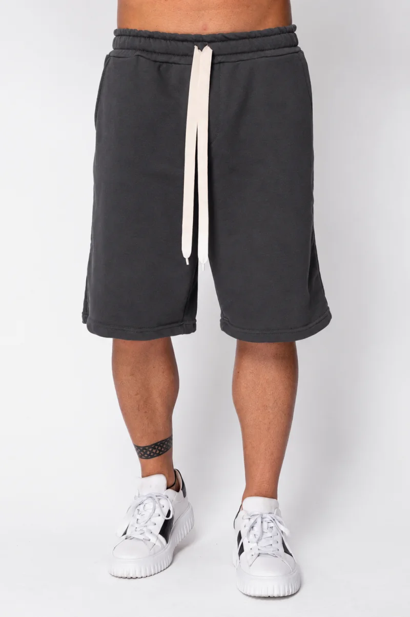 Pantaloni scurti din bumbac Oversized Grey Anthracite
