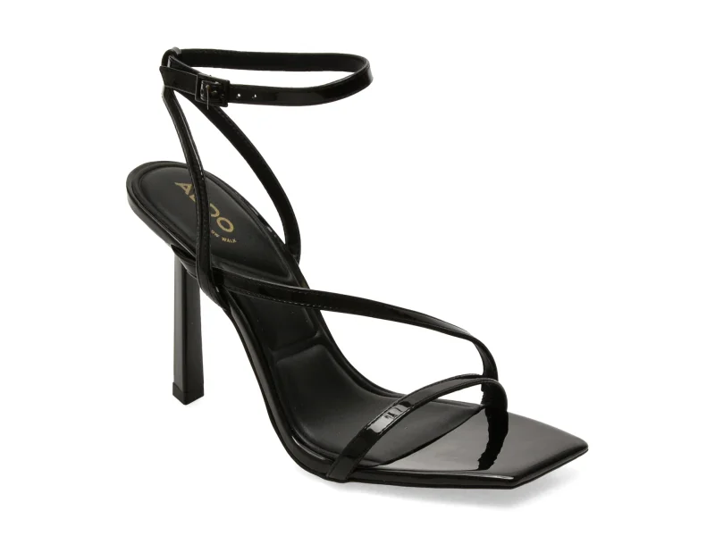 Sandale elegante ALDO negre, SCINTILLA 001, din piele ecologica lacuita