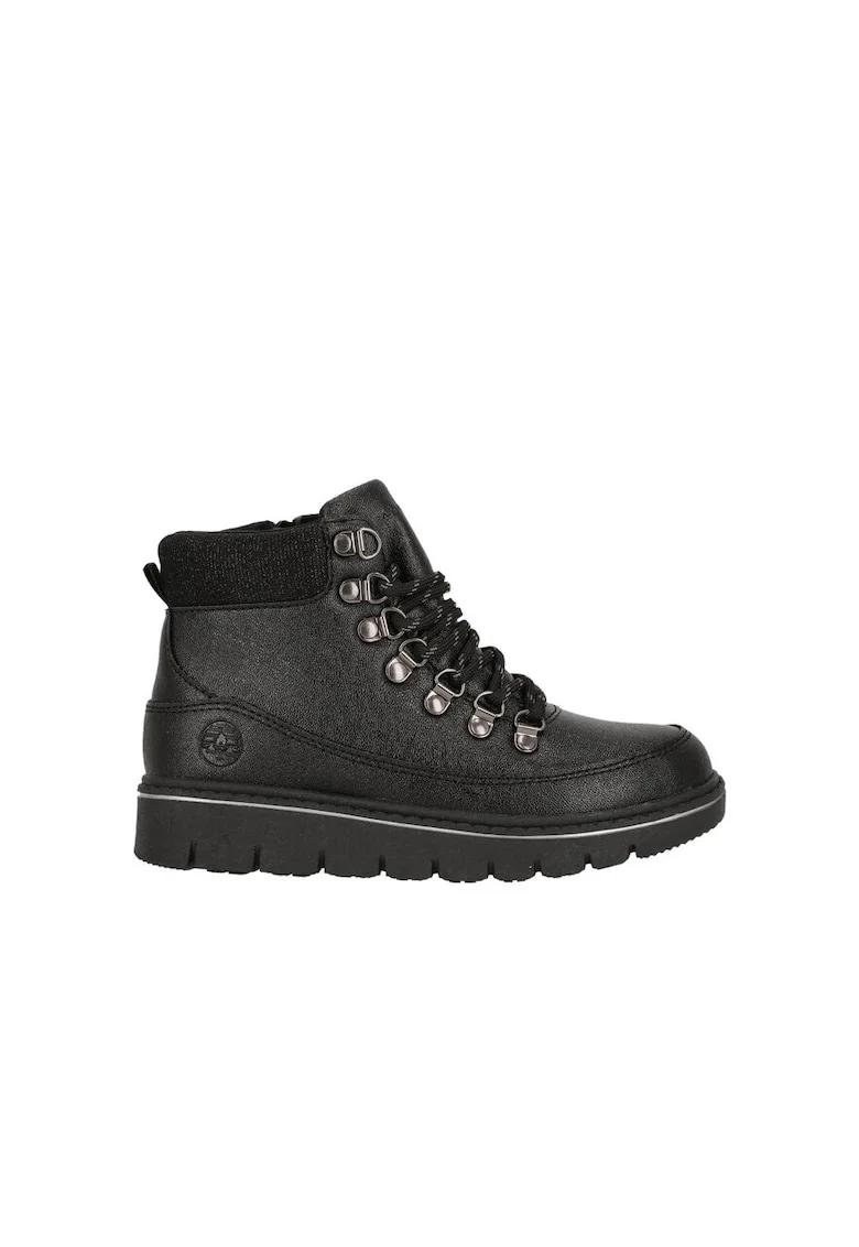 Botine dama,  57926, Piele ecologica, Negru