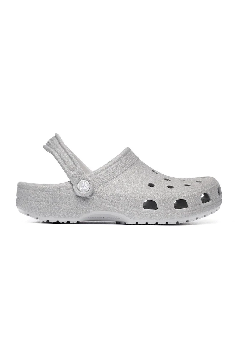 Saboti pentru dama  Classic Glitter Clog, Sintetic, Gri
