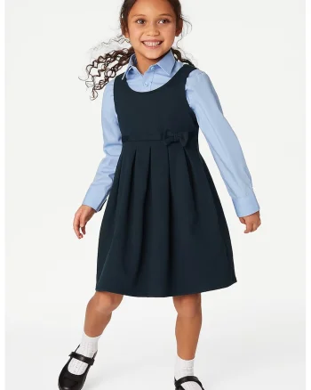Rochie cu pliuri si funda, Bleumarin