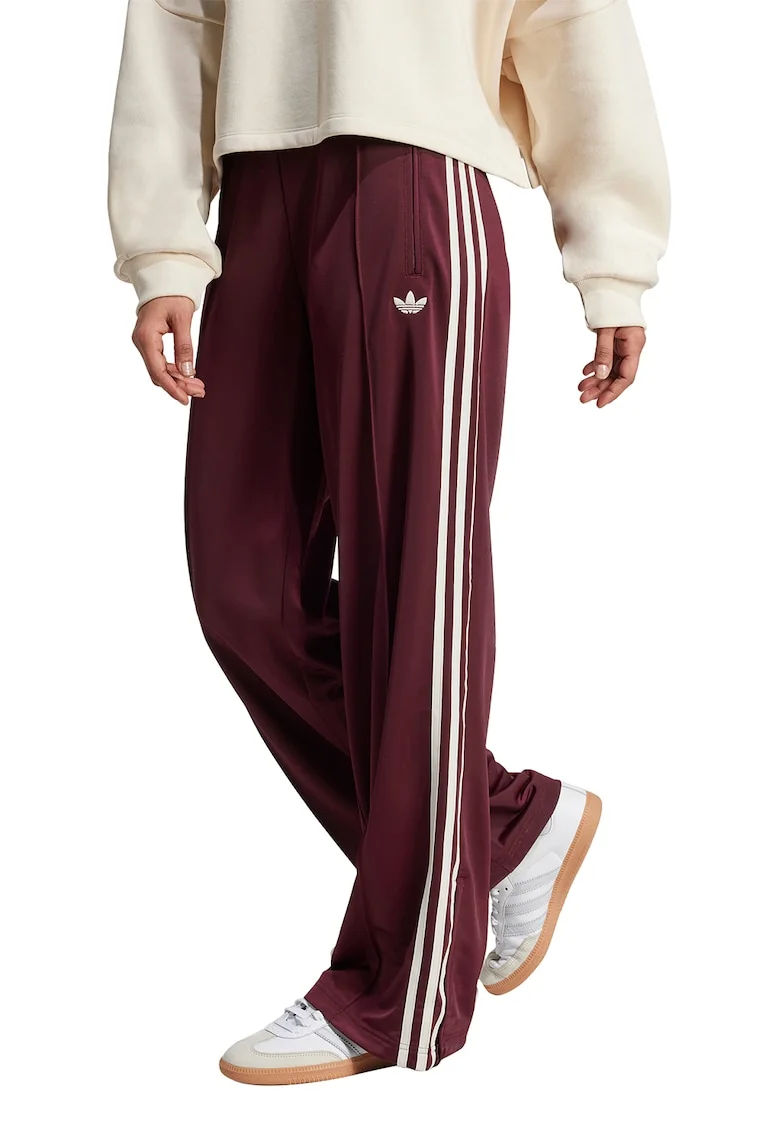 Pantaloni de trening cu croiala lejera si buzunare cu fermoar Firebird, Violet pruna