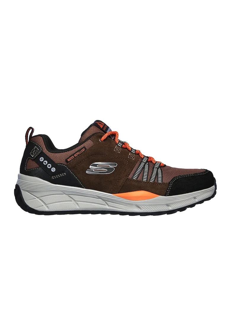 Pantofi cu insertii de piele intoarsa pentru trekking Equalizer 4.0, Negru/Maro/Portocaliu