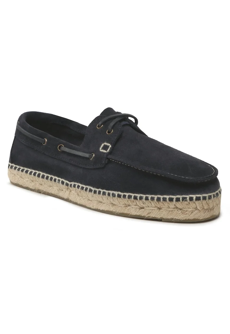 Mocasini barbati,  piele naturala, albastru,