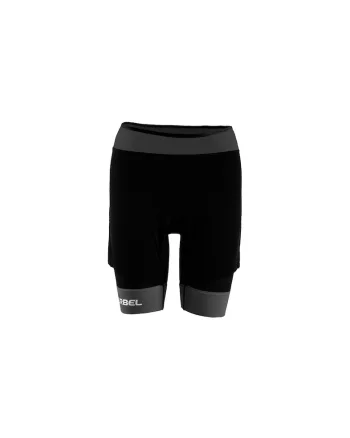 Pantaloni scurti femei 2 in 1,  Samba, negru-gri inchis
