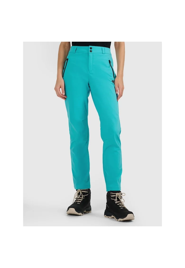 Pantaloni sport dama,  trekking, turcoaz, poliester