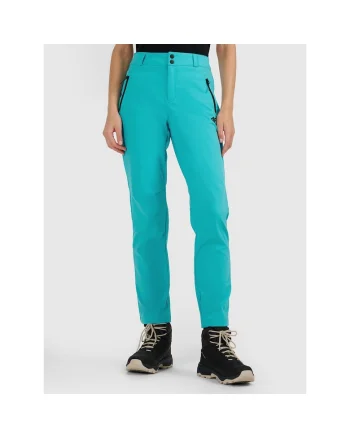 Pantaloni sport dama,  trekking, turcoaz, poliester