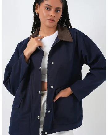 Geaca dama,  bleumarin, textil