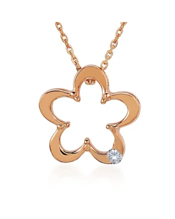 Colier Mastricht Aur Roz,  14K, Diamante de 0.02 Carate
