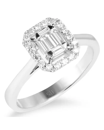 Inel Rostov Aur Alb,  14K, Diamante de 0.29 Carate