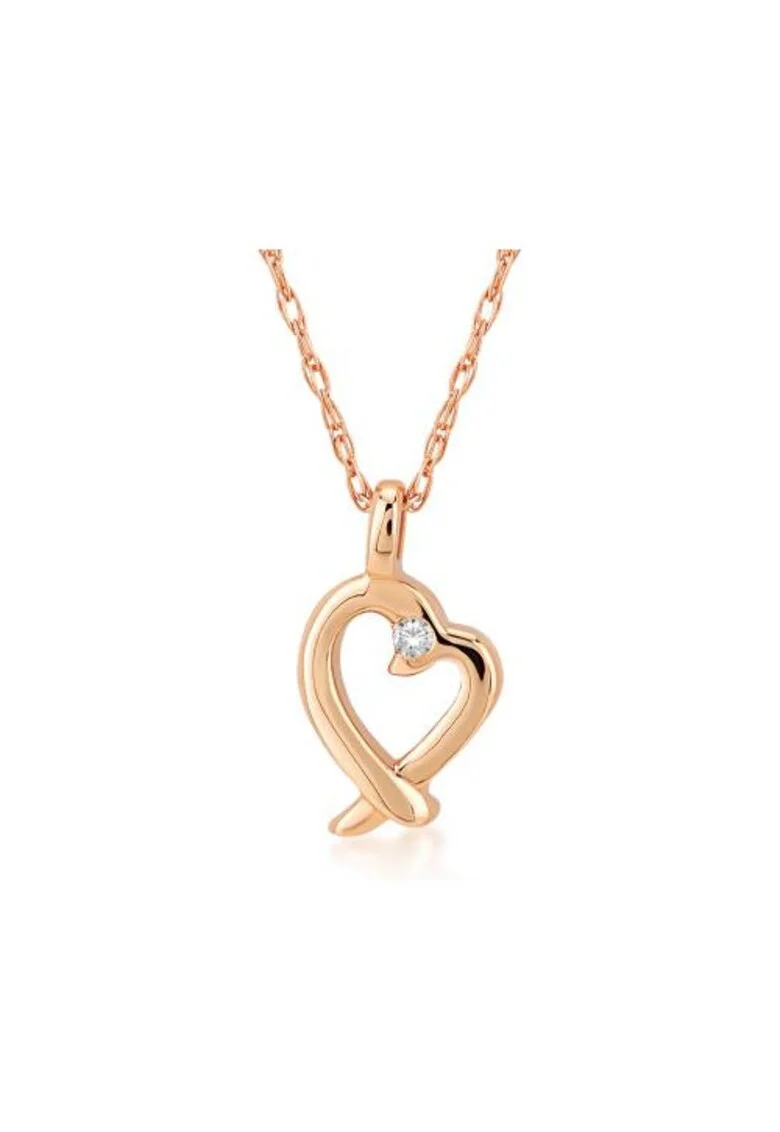 Colier Leeds Aur Roz,  14K, Diamante de 0.01 Carate
