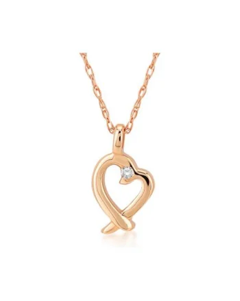 Colier Leeds Aur Roz,  14K, Diamante de 0.01 Carate