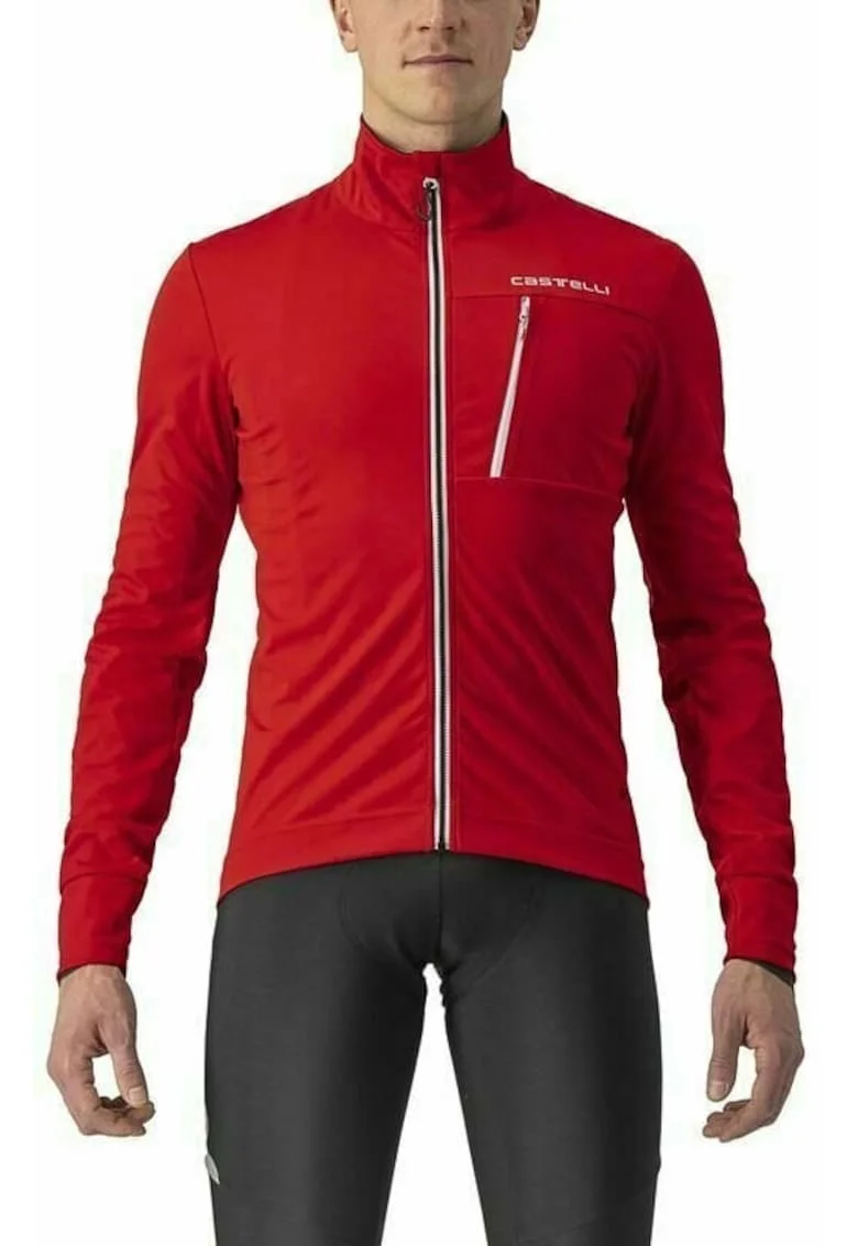 Jacheta sport barbati,  Sintetic, Rosu