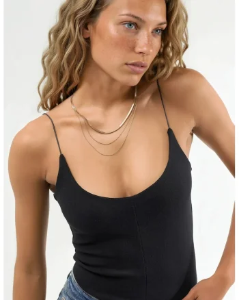 Maiou dama,  Negru, Slim fit, Jerseu