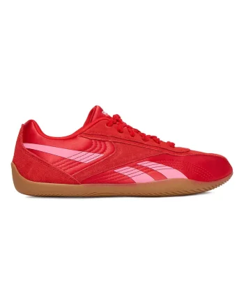 Pantofi sport dama,  rosu, piele naturala si material textil,