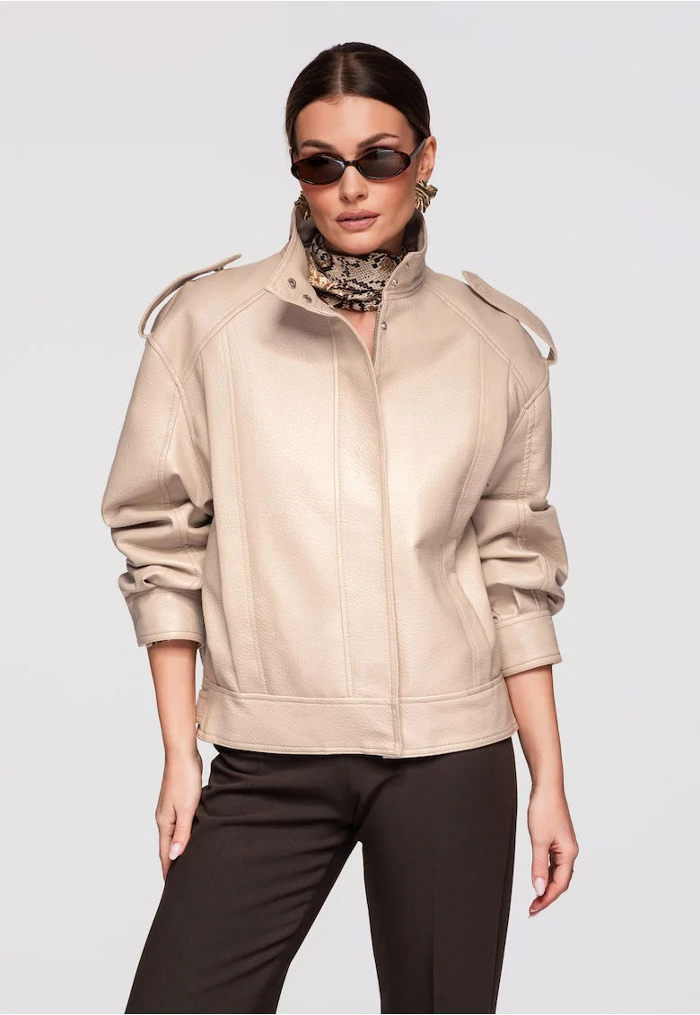 Jacheta de piele  OW-JAFL-0104, Bej