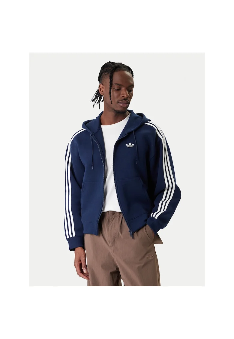 Hanorac sport barbati,  bleumarin, lejer, 53% bumbac, 47% poliester reciclat