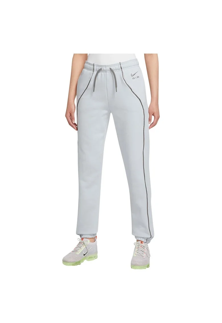 Pantaloni sport dama DQ6563,  Bumbac/Poliester, Gri