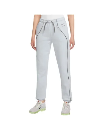 Pantaloni sport dama DQ6563,  Bumbac/Poliester, Gri