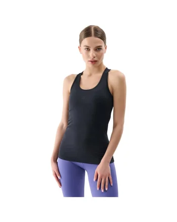 Maiou sport dama  functional, croiala stramta, uscare rapida, negru, material sintetic poliester