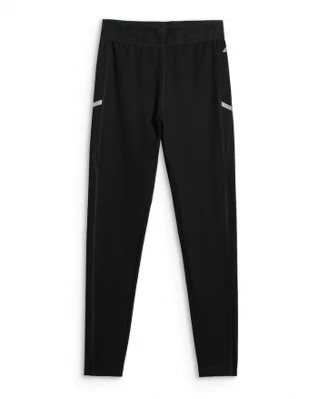 Pantaloni sport dama,  colanti tricotati, slim fit, negru, reflectorizanti