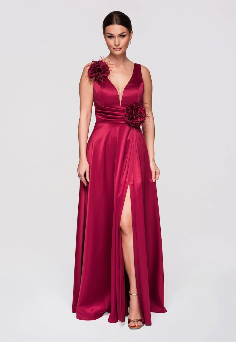 Rochie de seara maxi  LA-OM-DLR269, Visiniu