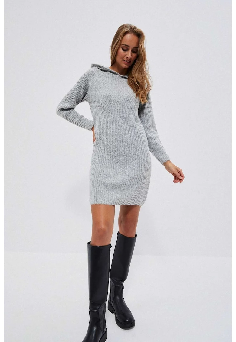 Rochie  Gluga gri deschis, mini, Gri