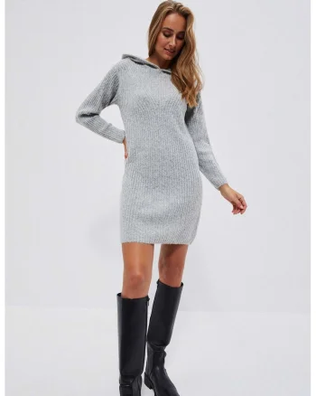 Rochie  Gluga gri deschis, mini, Gri