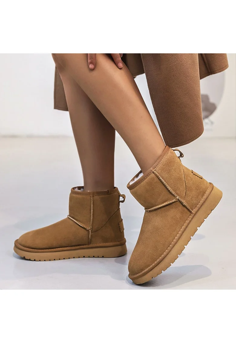 Ghete camel din piele naturala JB1967 111 15860, Bej