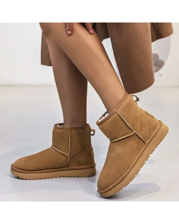 Ghete camel din piele naturala JB1967 111 15860, Bej