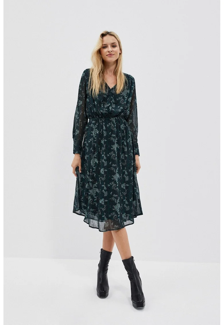 Rochie cu imprimeu smarald, Verde