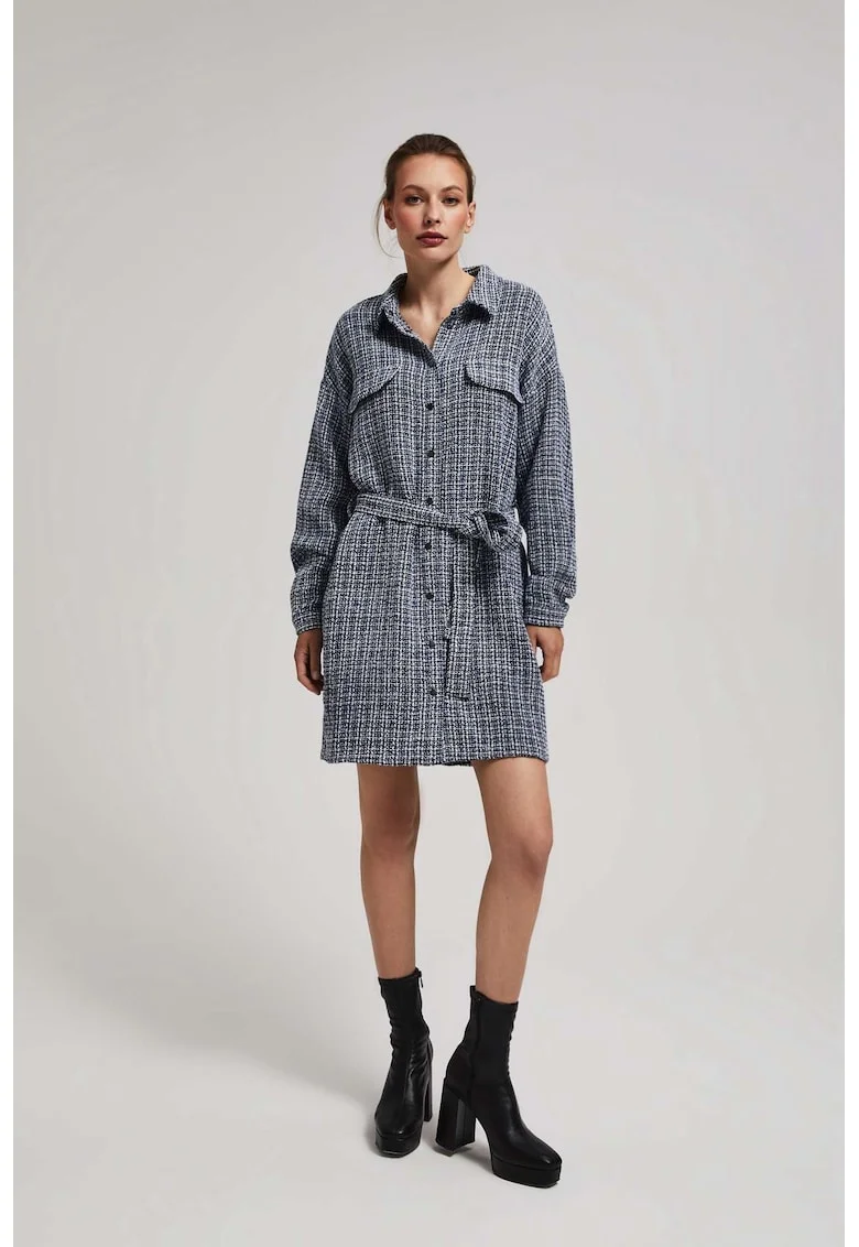Rochie Tweed, Albastru