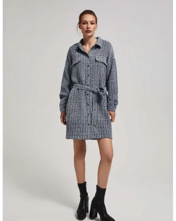 Rochie Tweed, Albastru